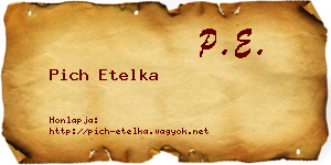 Pich Etelka névjegykártya